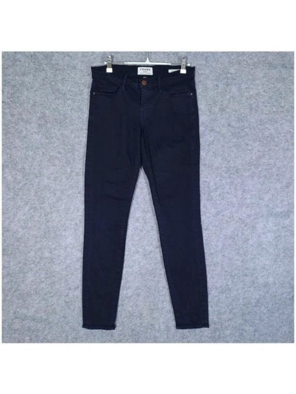 FRAME Le Skinny De Jeanne Jeans Size 27 (28x28) Deep Blue Dive Dark Wash Stretch
